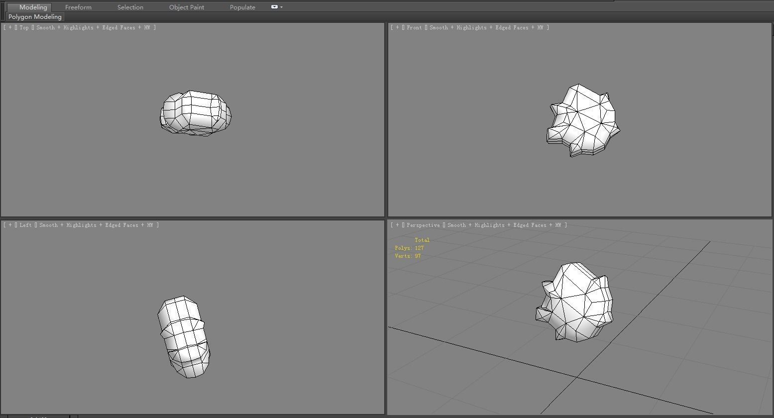 Cartoon Emerald - Green Agate - Jade - A magic weapon gem Low-poly 3D model_5