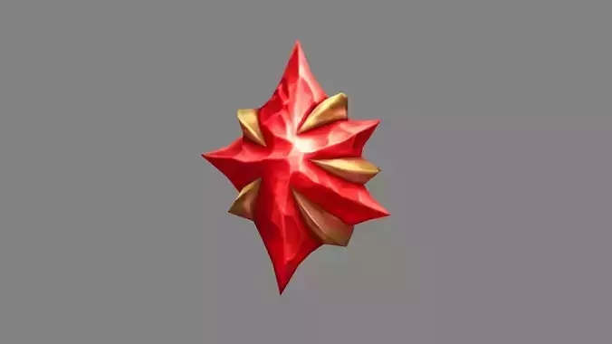 CartoonRuby - Red Agate - Jade - A magic weapon gem   Low-poly 3D model