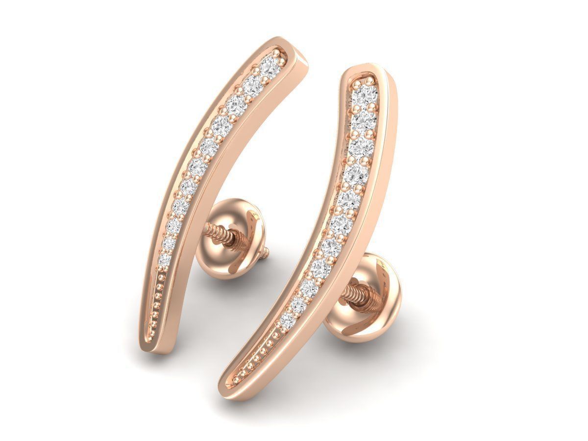 Diamond earrings for woman 3D print model_6