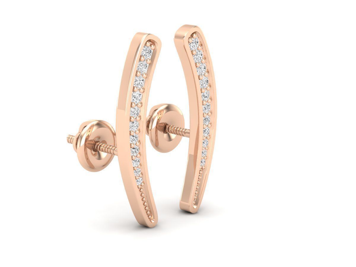 Diamond earrings for woman 3D print model_16