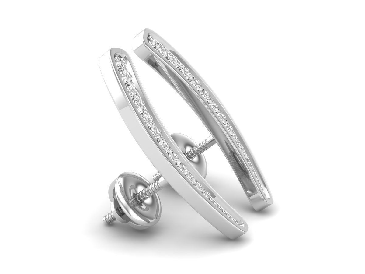 Diamond earrings for woman 3D print model_8