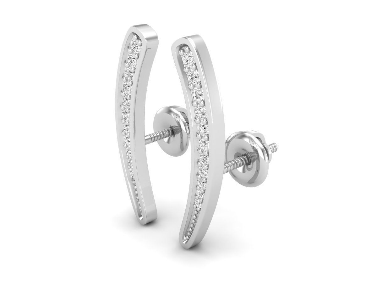 Diamond earrings for woman 3D print model_11