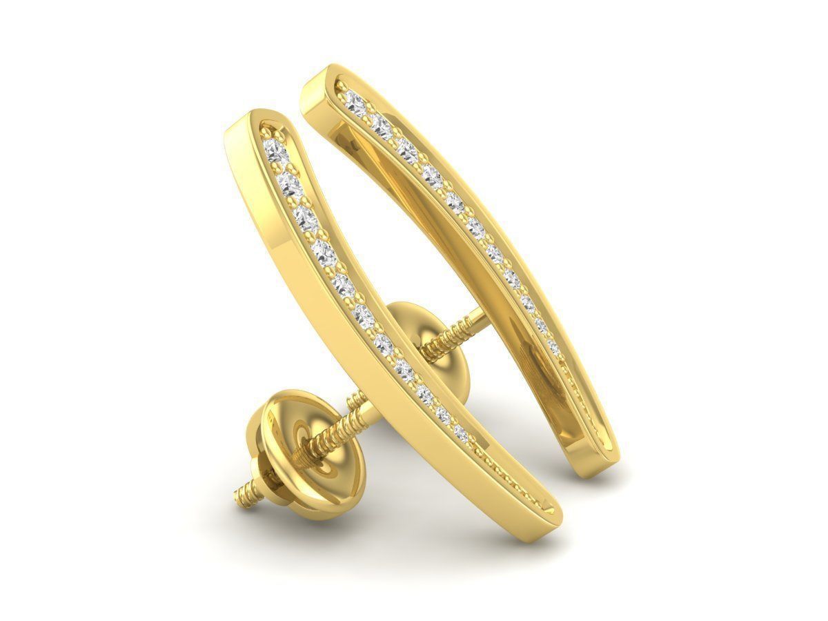 Diamond earrings for woman 3D print model_4