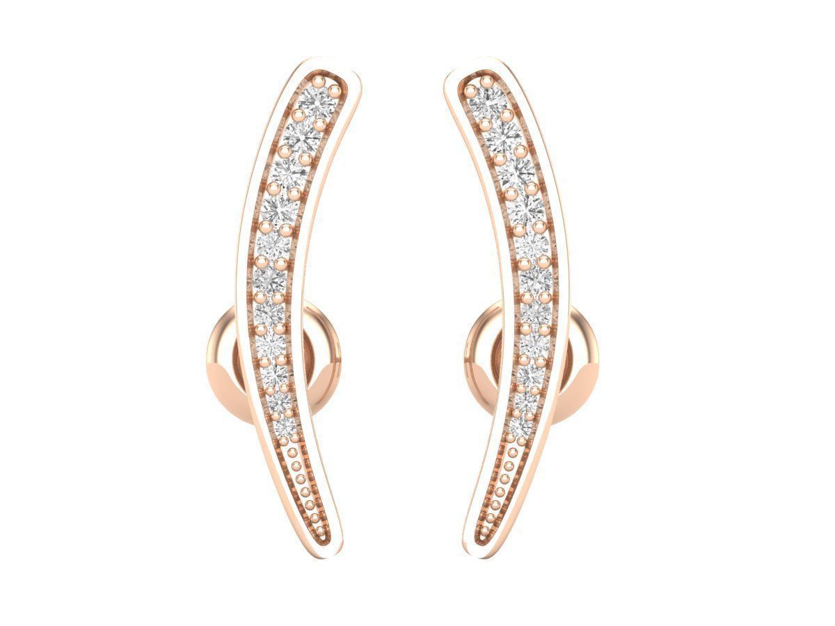 Diamond earrings for woman 3D print model_3