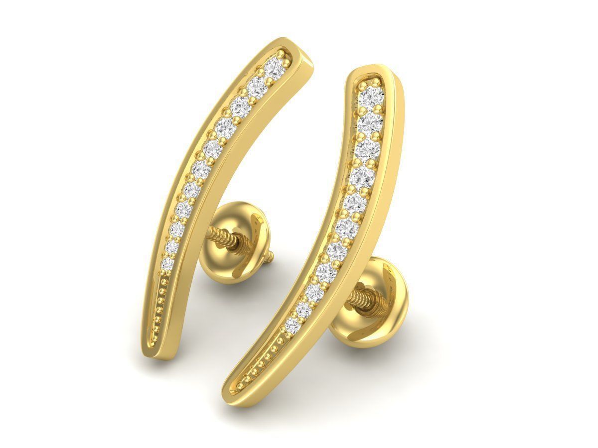 Diamond earrings for woman 3D print model_7