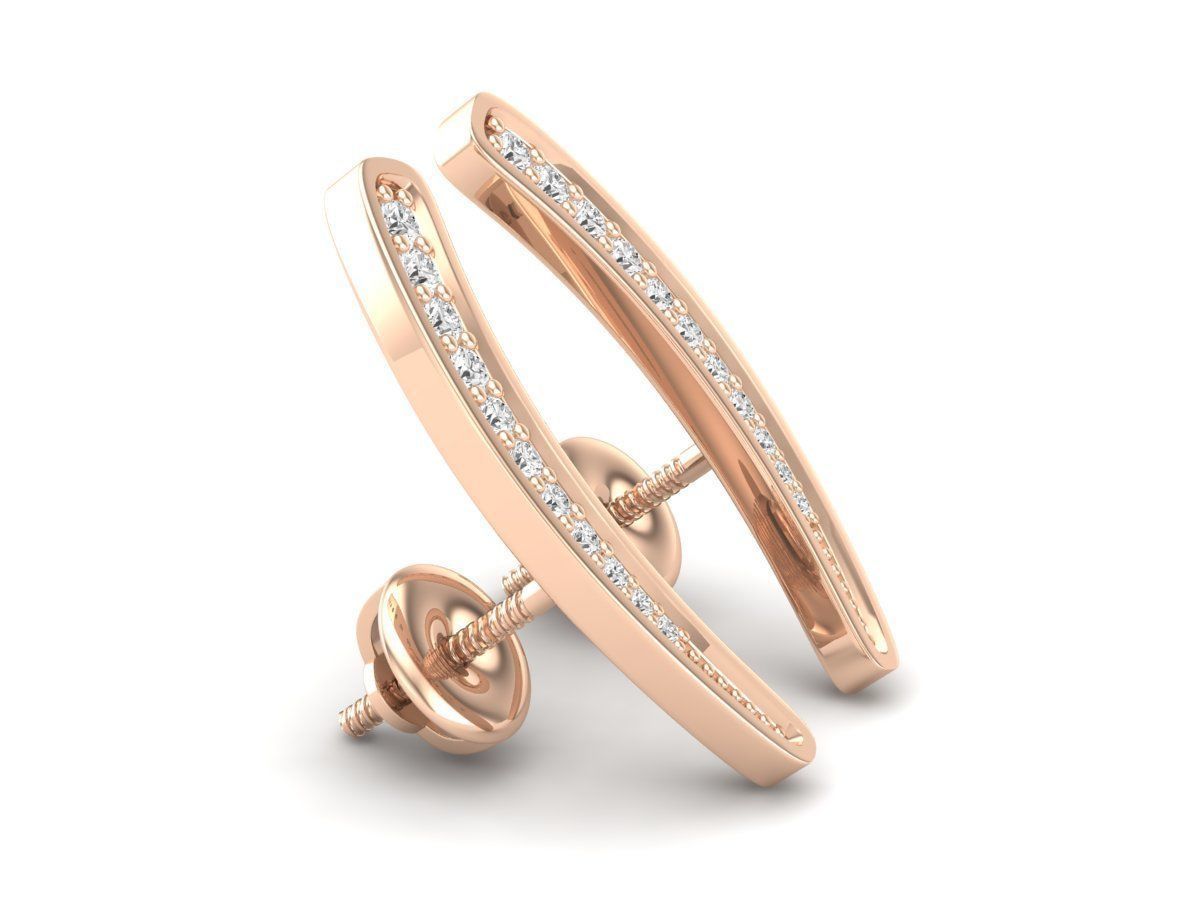 Diamond earrings for woman 3D print model_9