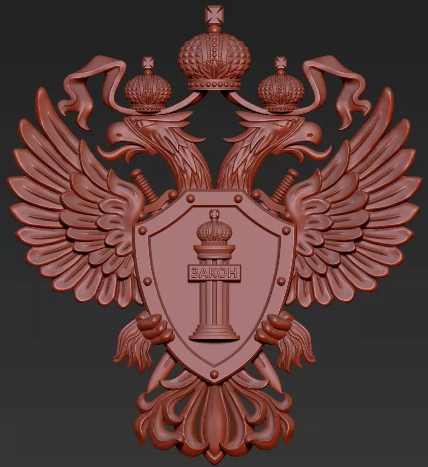 russian law symbol 3D print model_0