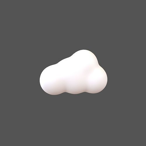 Cartoon Cloud v1 001 Low-poly 3D model