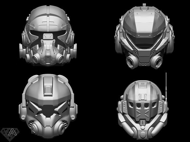 TitanFall Pilot helmets set 3D print model