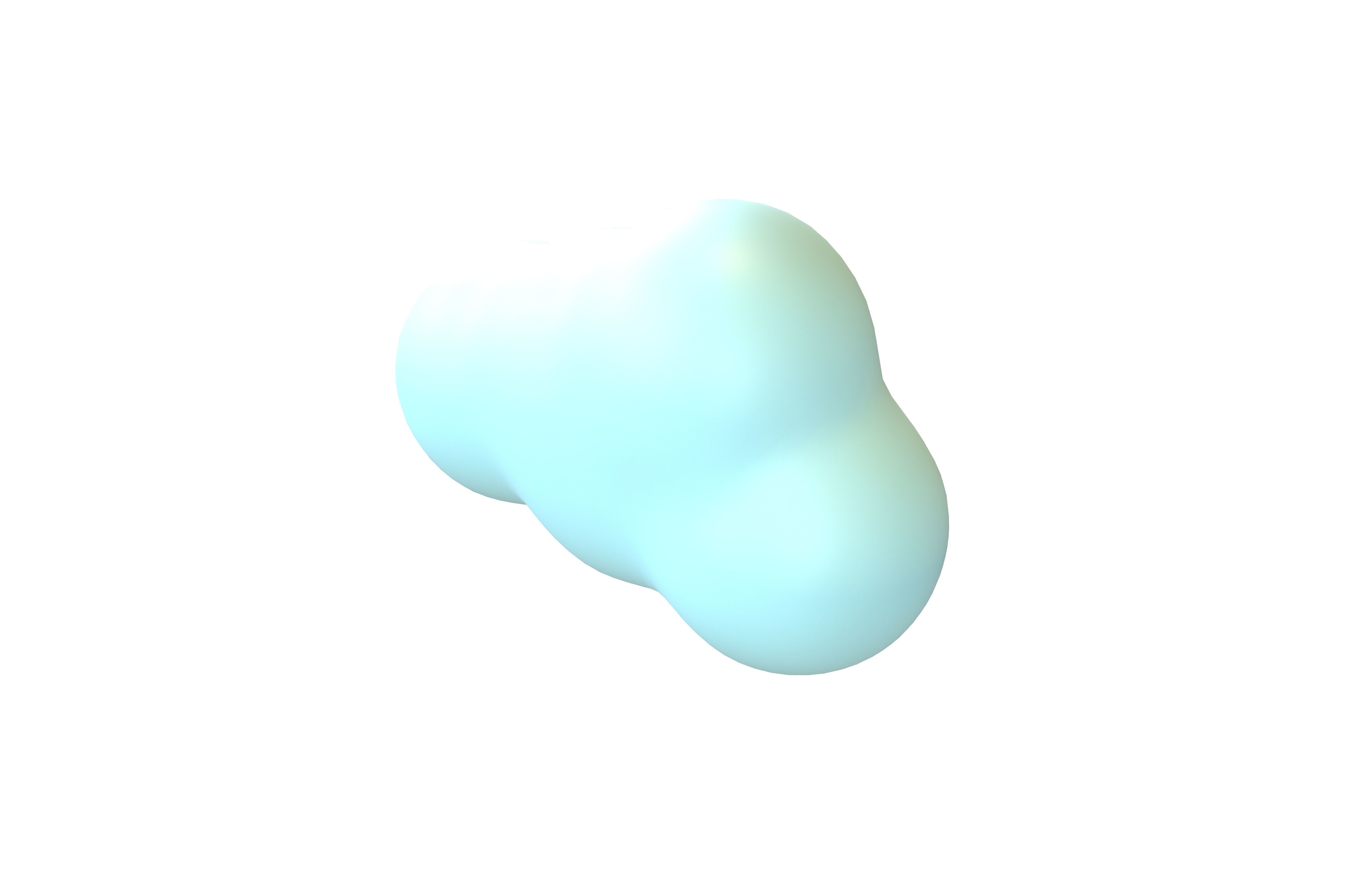 Cartoon Cloud v1 002 Low-poly 3D model_2