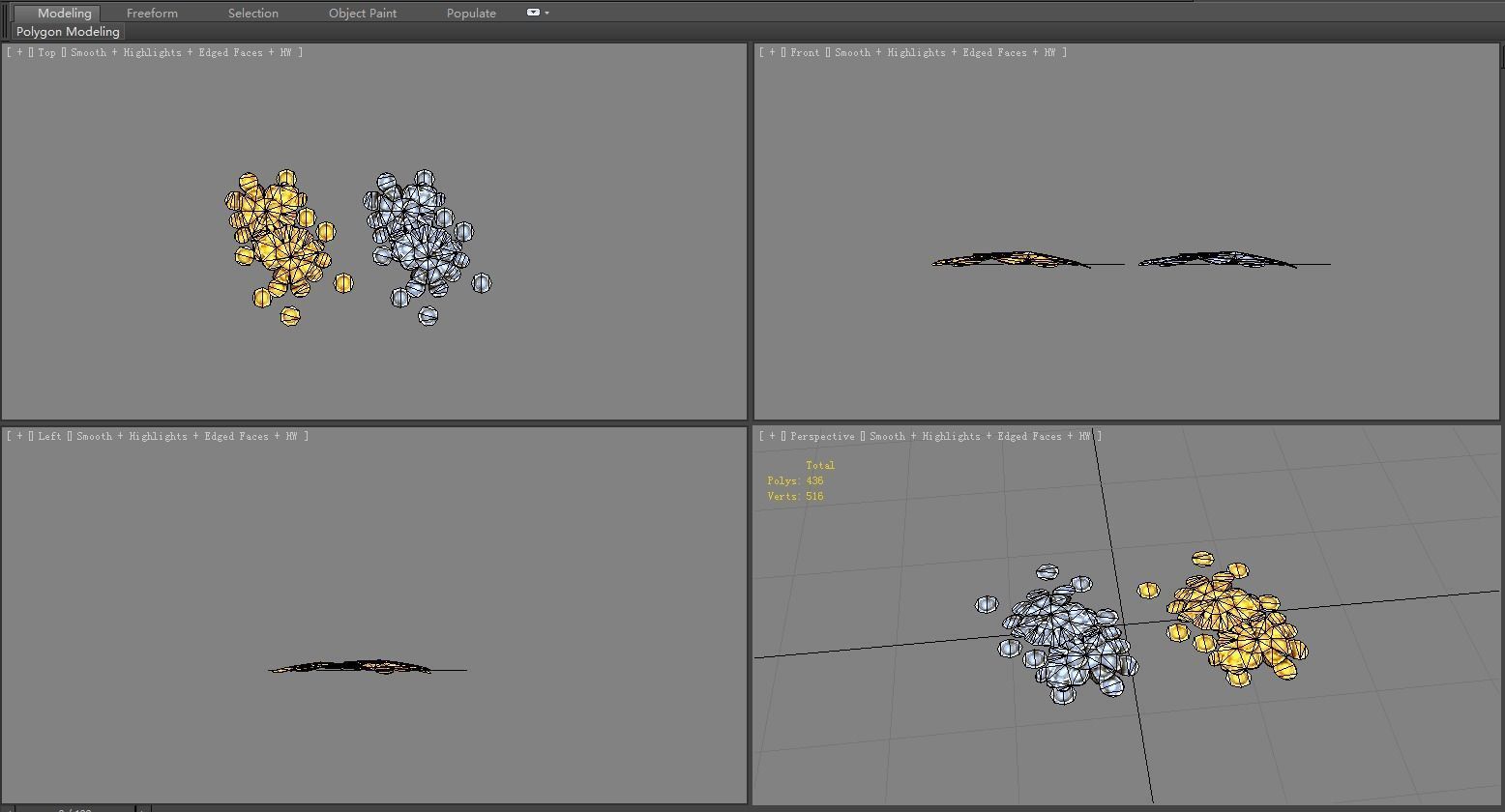 Cartoon gold and silver coins Low-poly 3D model_4