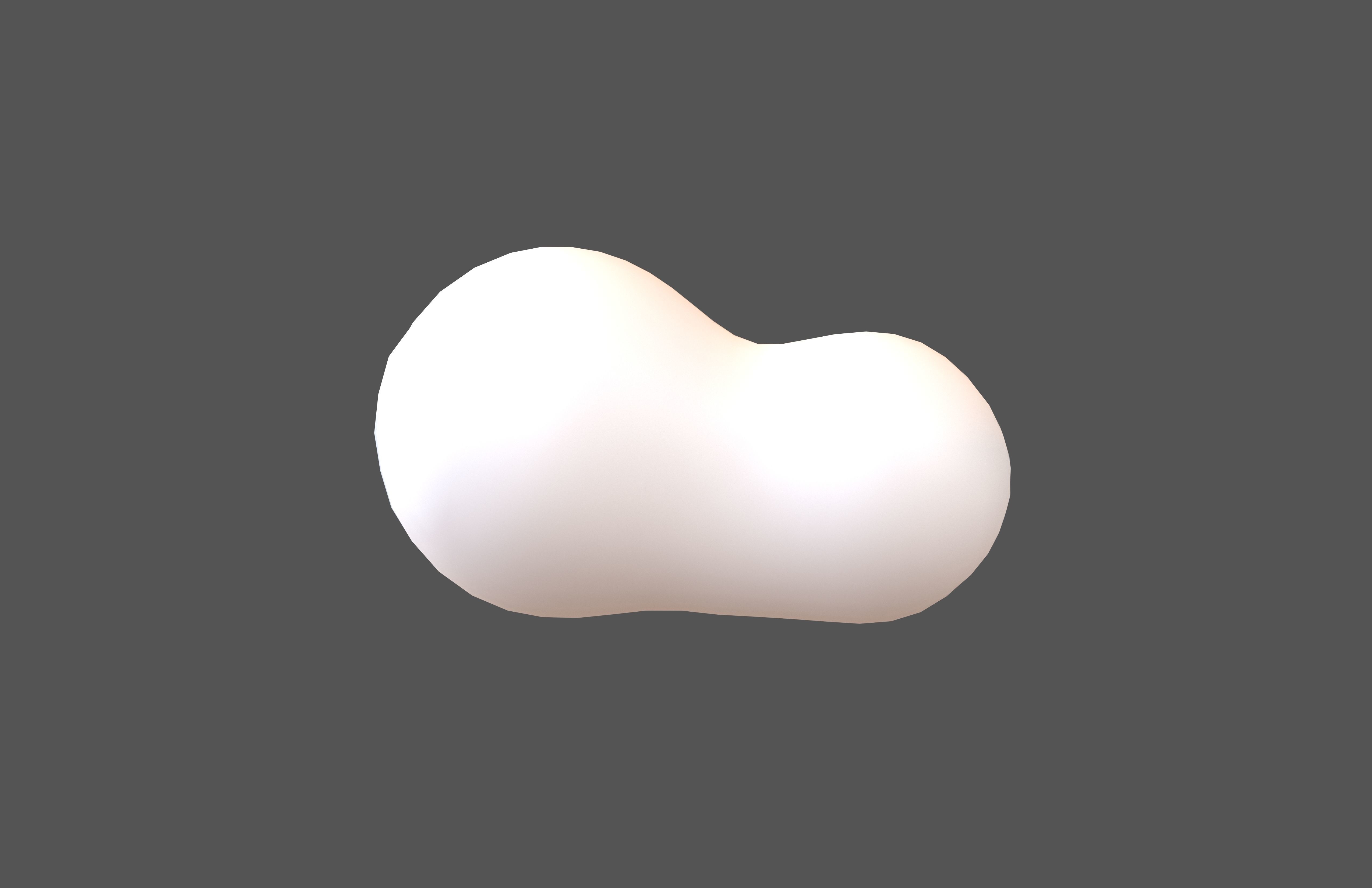 Cartoon Cloud v2 001 Low-poly 3D model_2