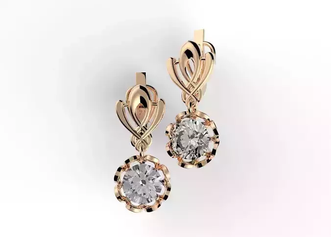 earring with gems 8mm