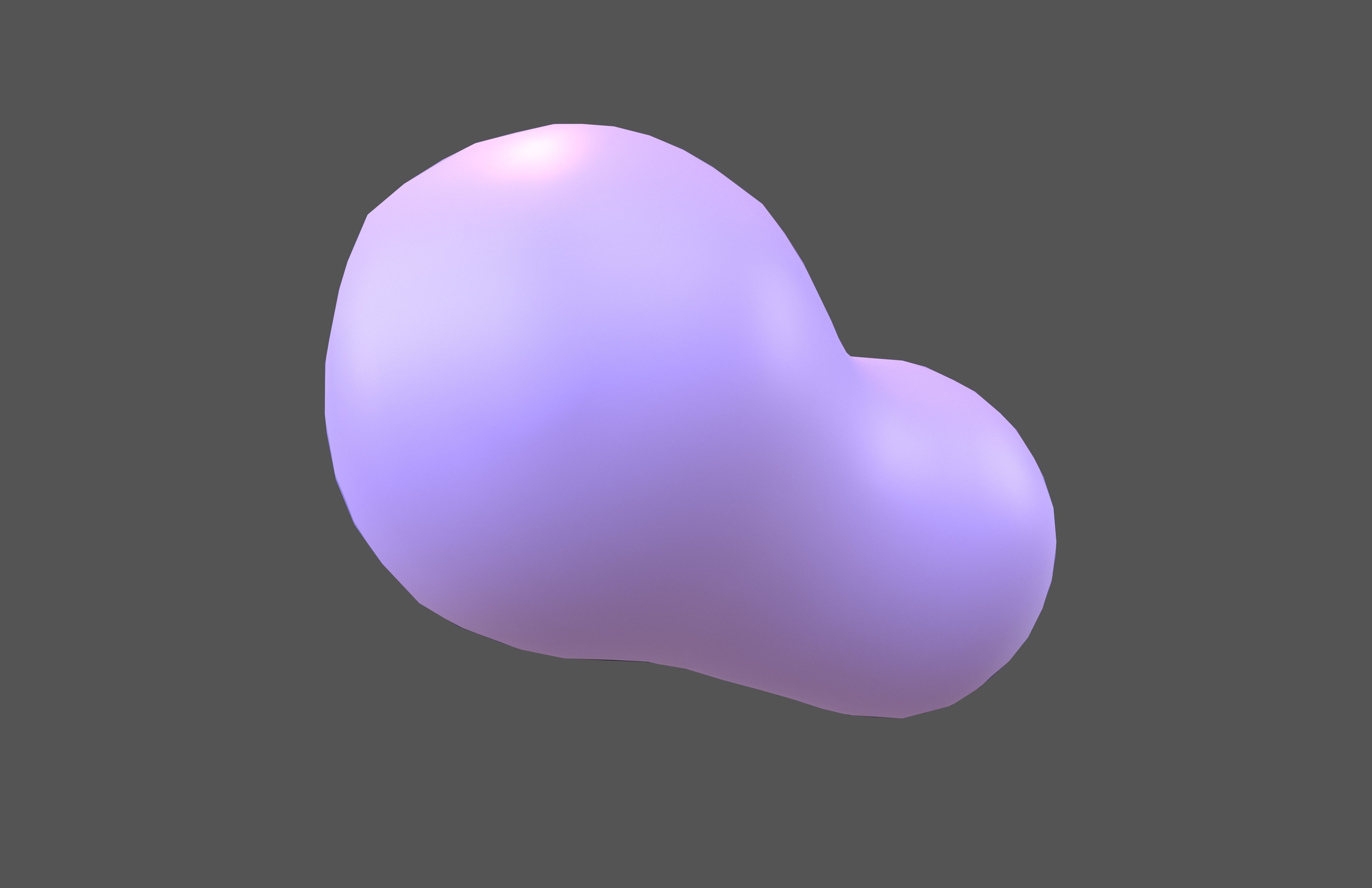 Cartoon Cloud v2 003 Low-poly 3D model_3