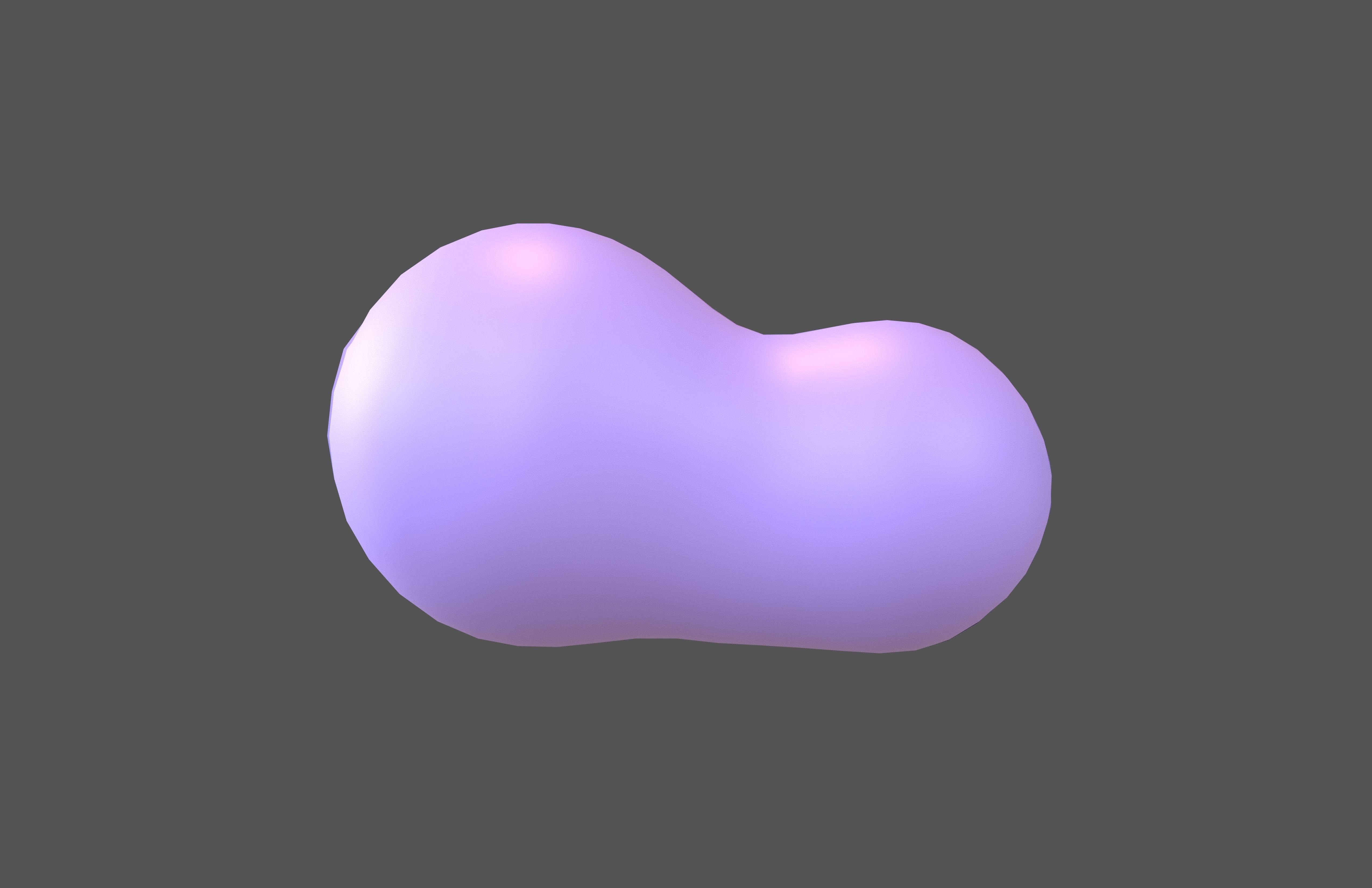 Cartoon Cloud v2 003 Low-poly 3D model_1