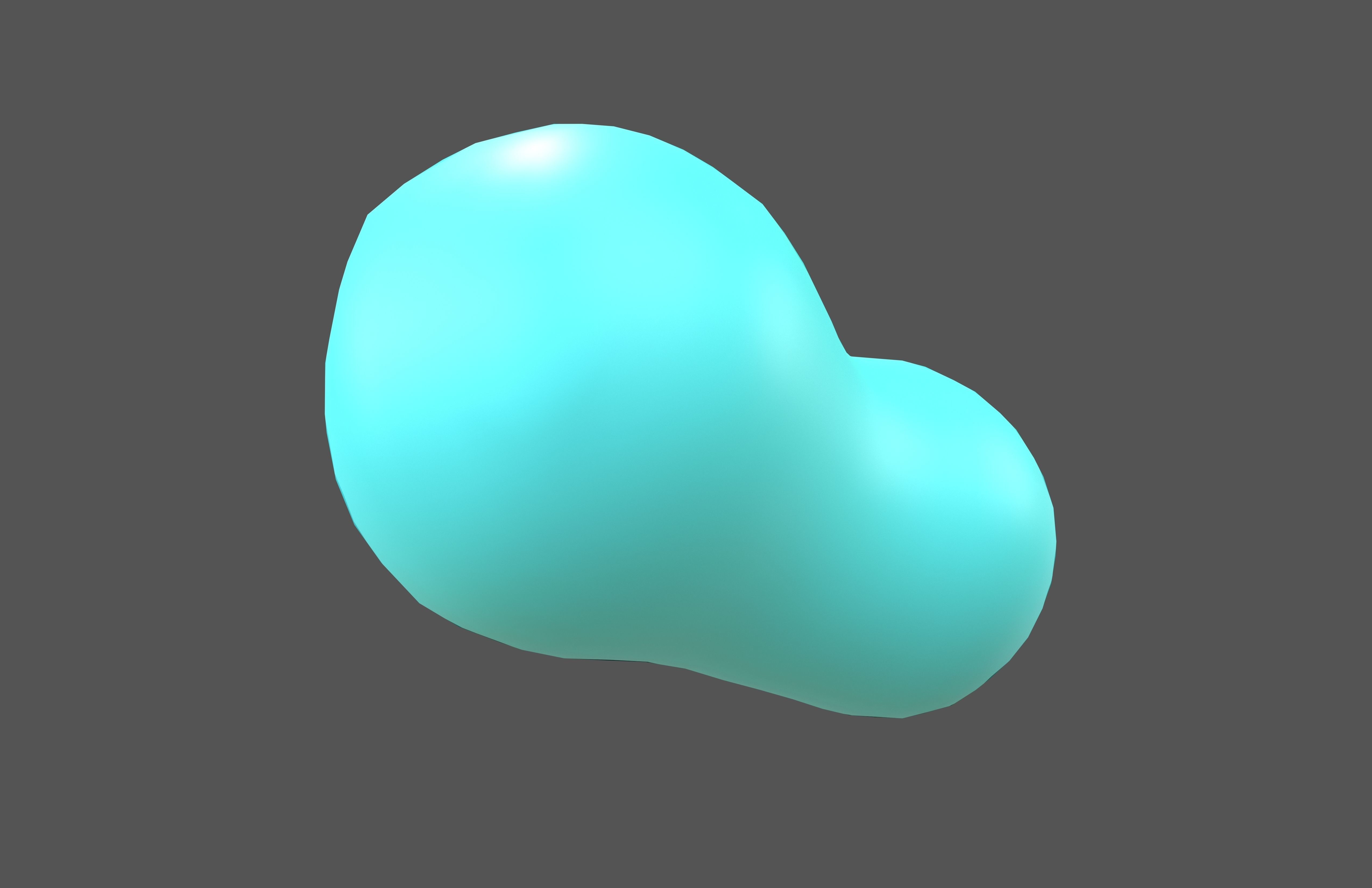 Cartoon Cloud v2 004 Low-poly 3D model_3
