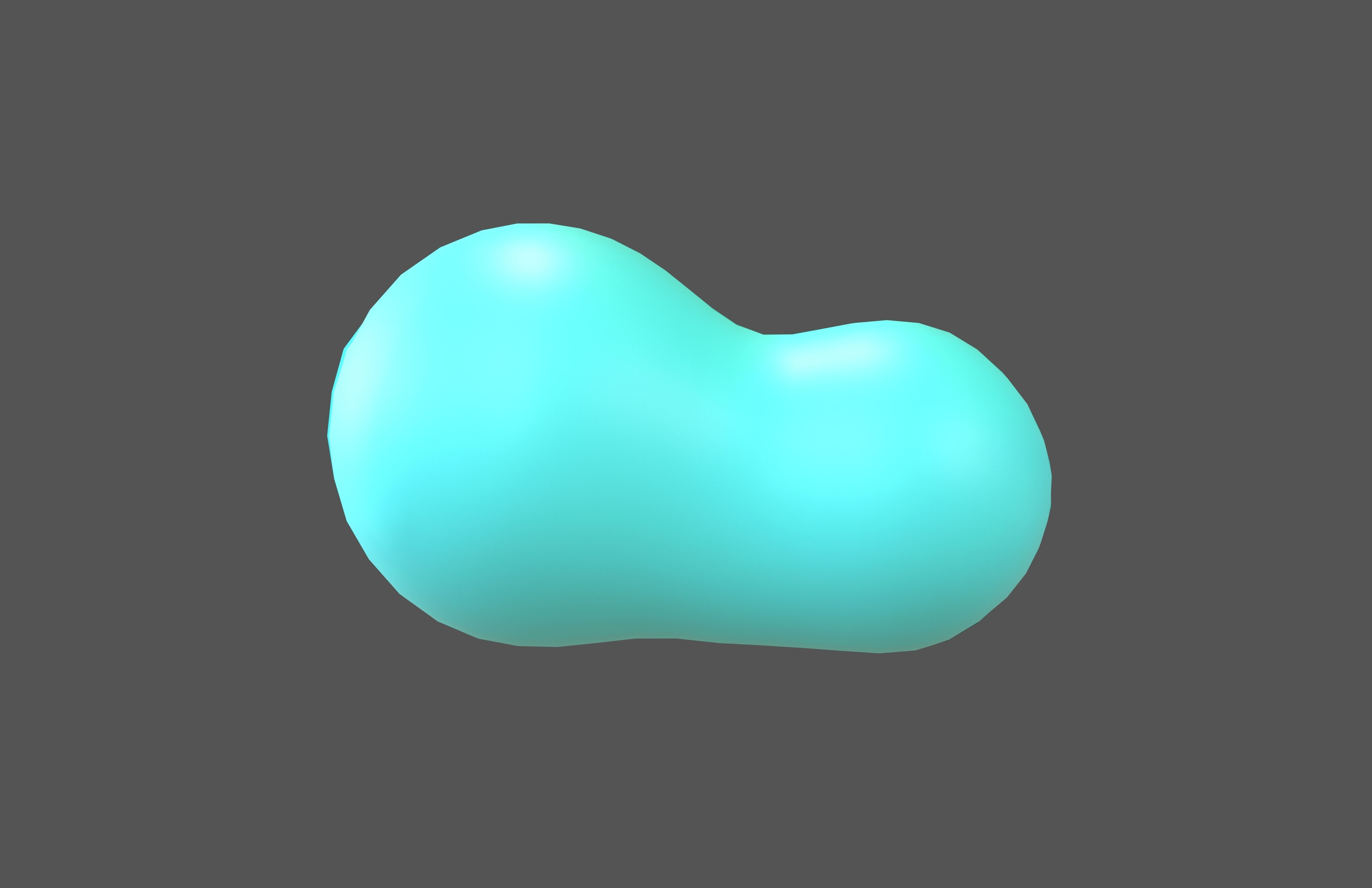 Cartoon Cloud v2 004 Low-poly 3D model_1