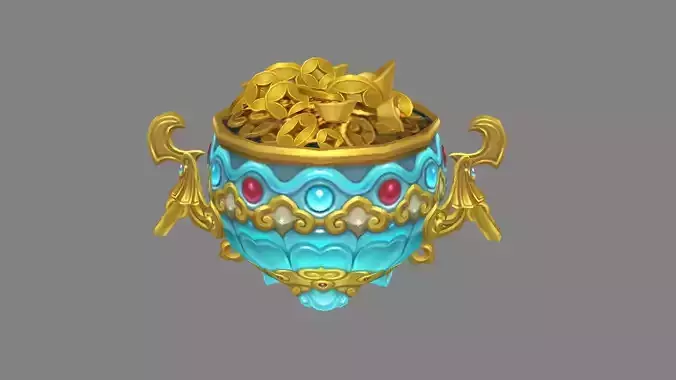 Cartoon cornucopia - Gold Ingot coin bullion