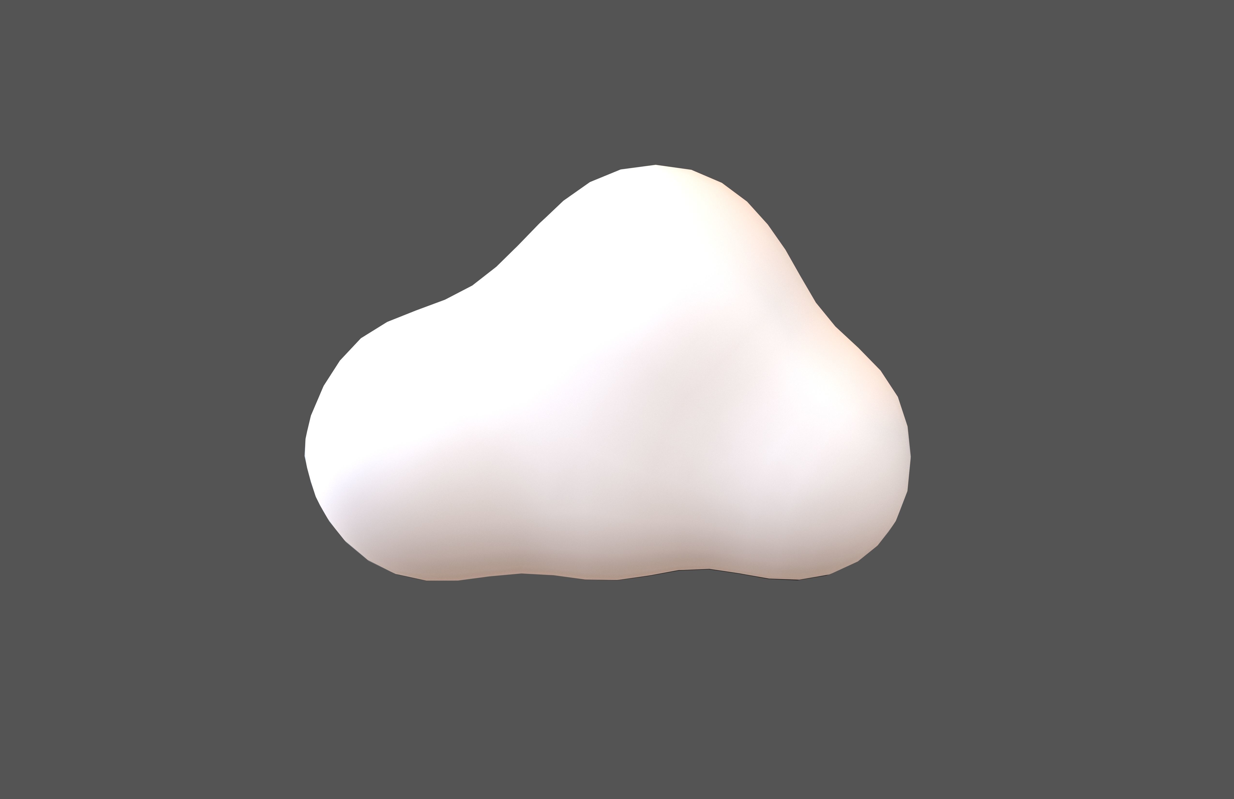 Cartoon Cloud v3 001 Low-poly 3D model_1