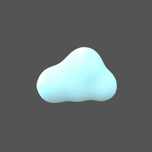 Cartoon Cloud v3 002 Low-poly 3D model