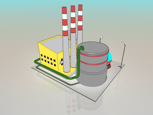 Simple Cartoon Factory 3D model_3