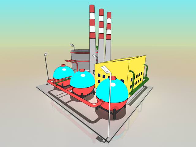 Simple Cartoon Factory 3D model_5
