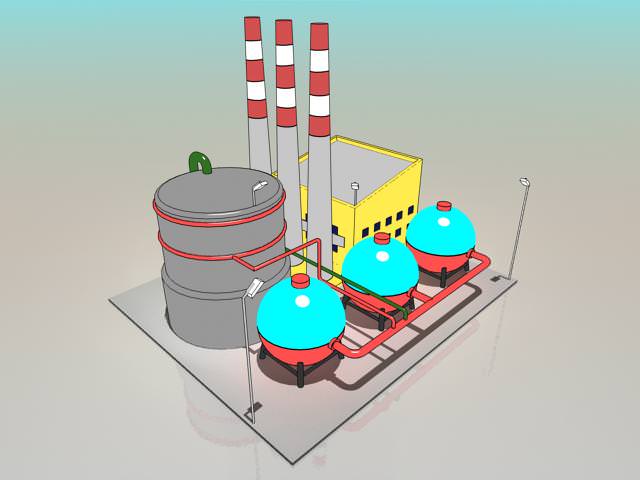 Simple Cartoon Factory 3D model_2
