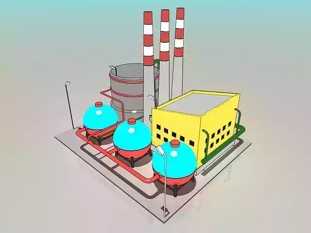 Simple Cartoon Factory 3D model