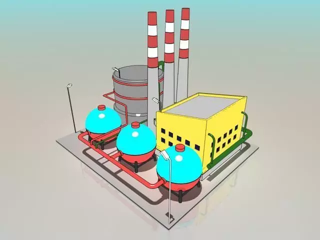 Simple Cartoon Factory 3D model_0