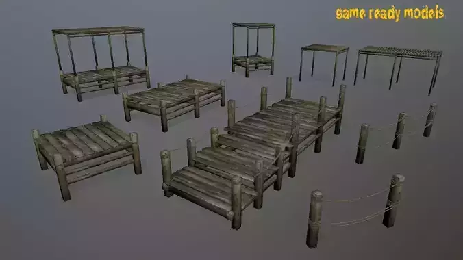 Wooden Pier Set