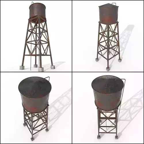 Water Tank Low-poly 3D model