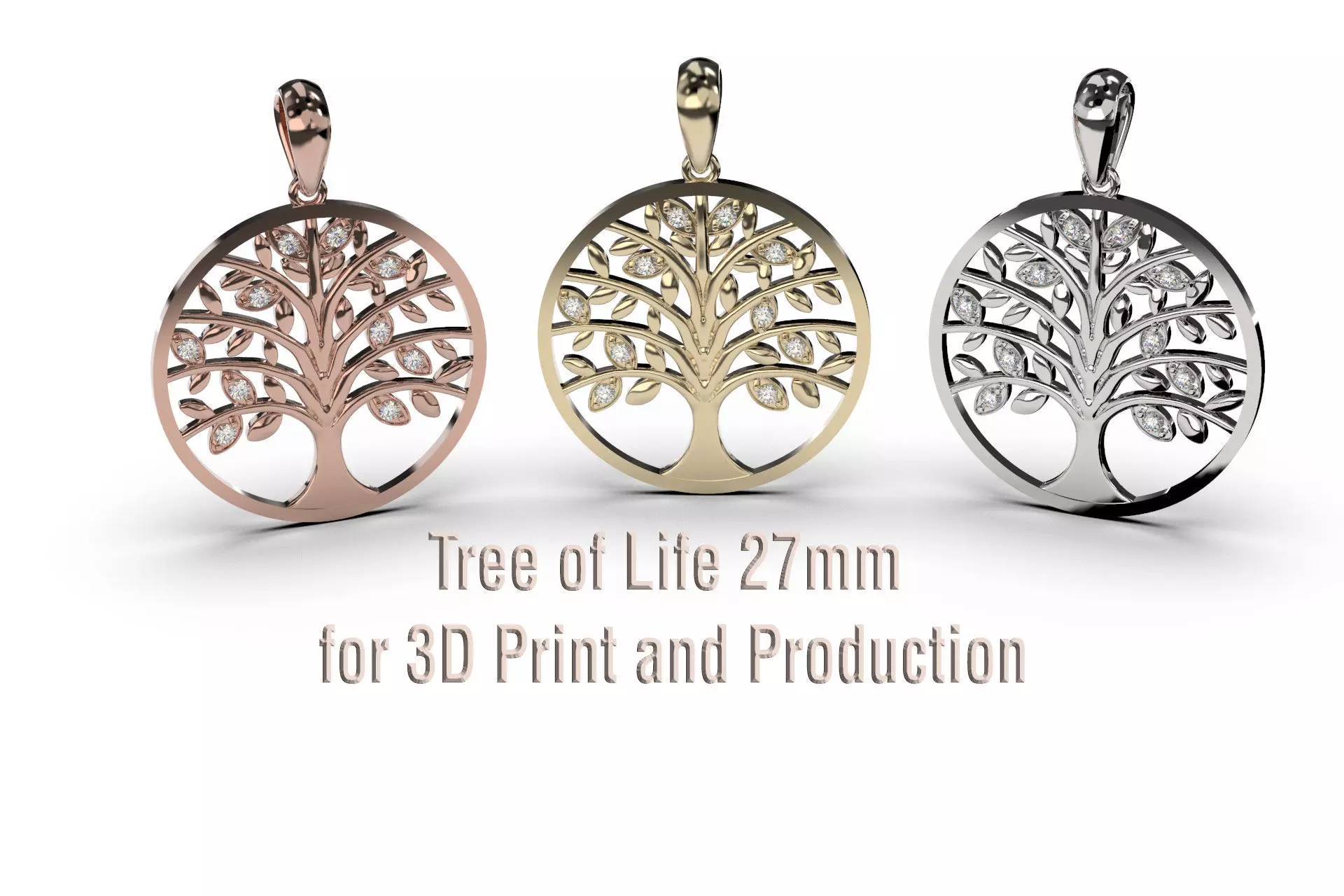 Tree of Life Pendant 27mm 3D print model