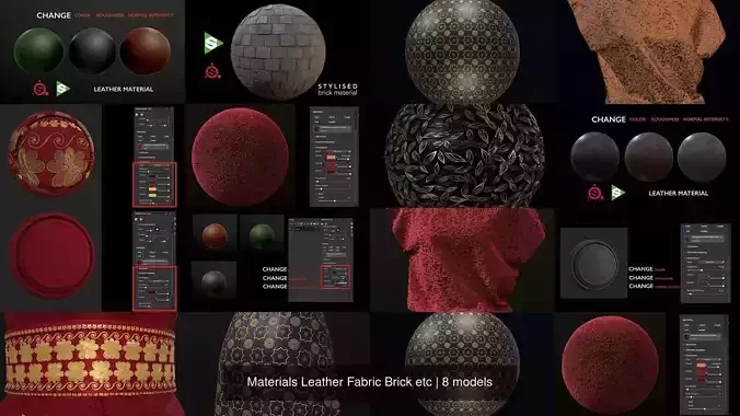 Materials Leather Fabric Brick etc Texture