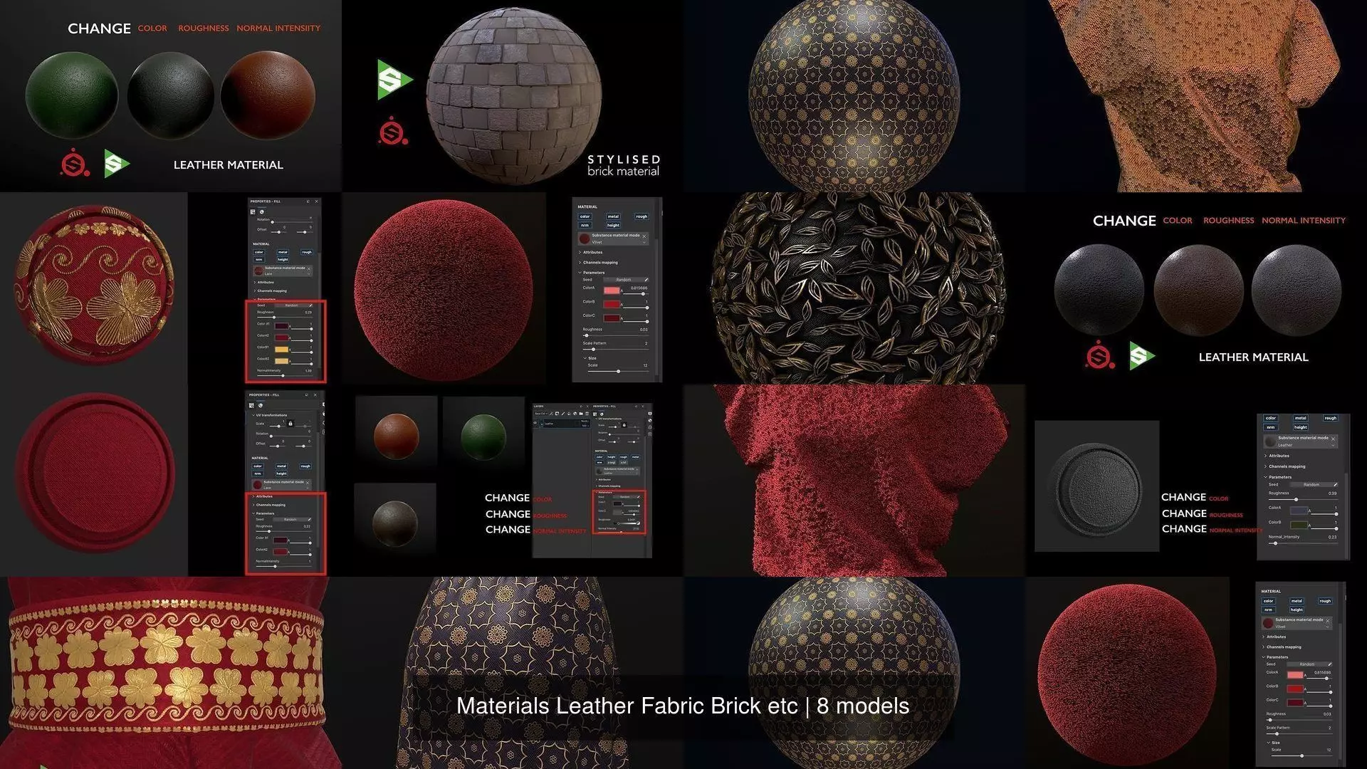 Materials Leather Fabric Brick etc Texture_0