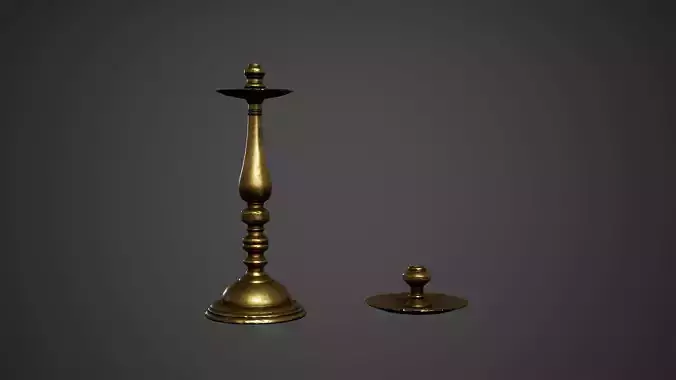 Medieval Candle Holders Low Poly Game Ready