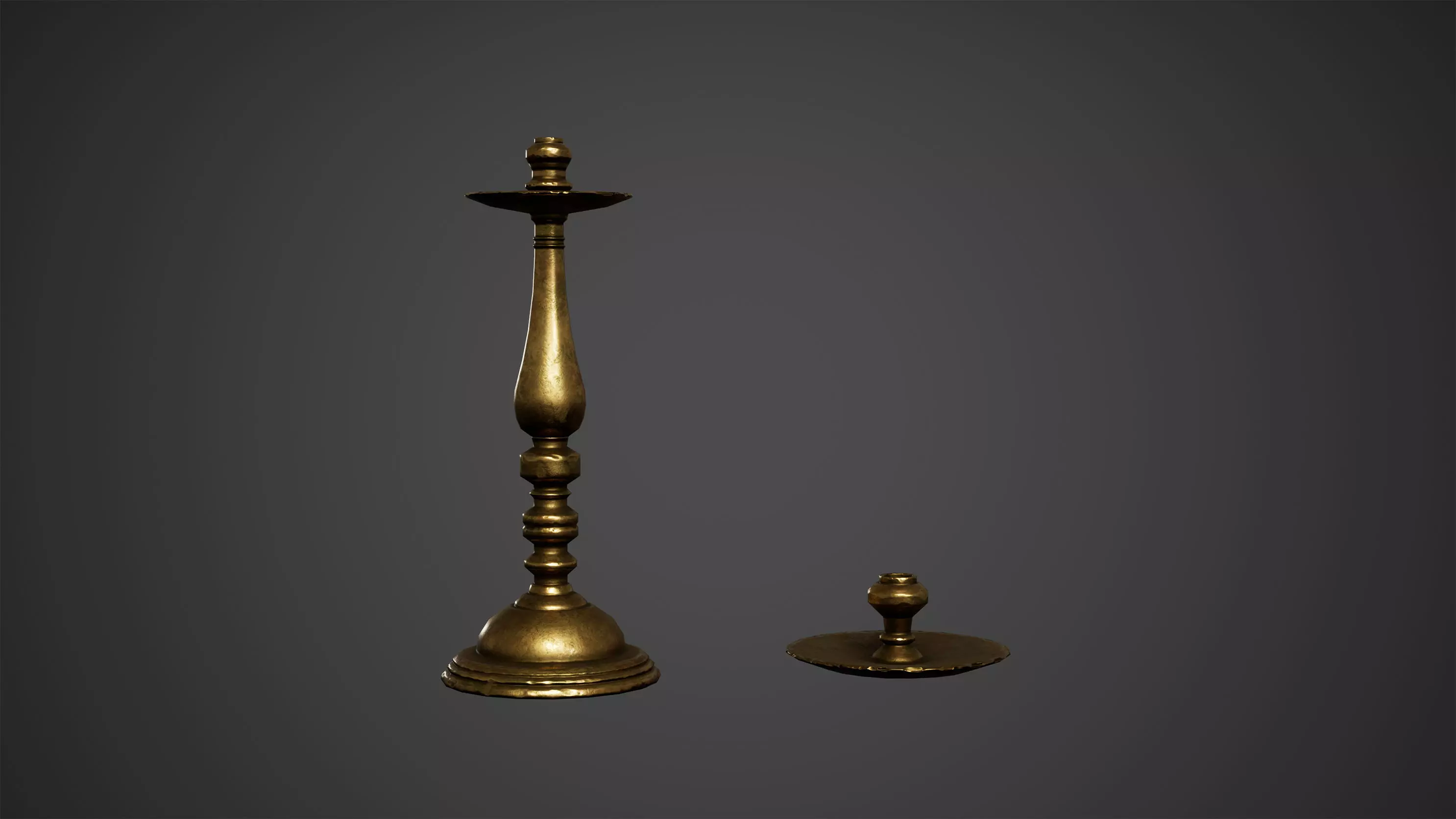 Medieval Candle Holders Low Poly Game Ready Low-poly 3D model_0