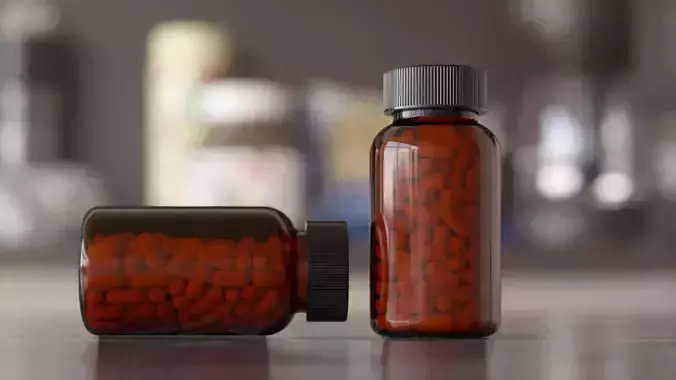 Pills-Capsules bottle - Standing and laying versions