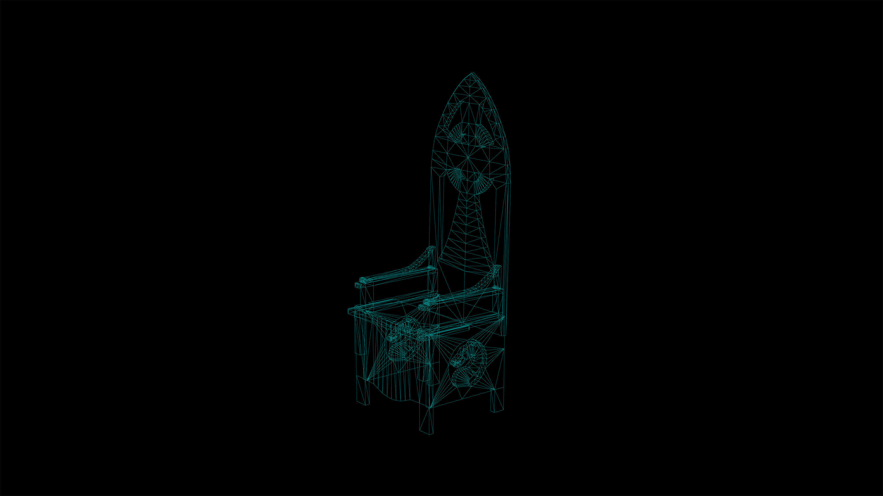 Medieval Chair Low Poly Game Ready Low-poly 3D model_2