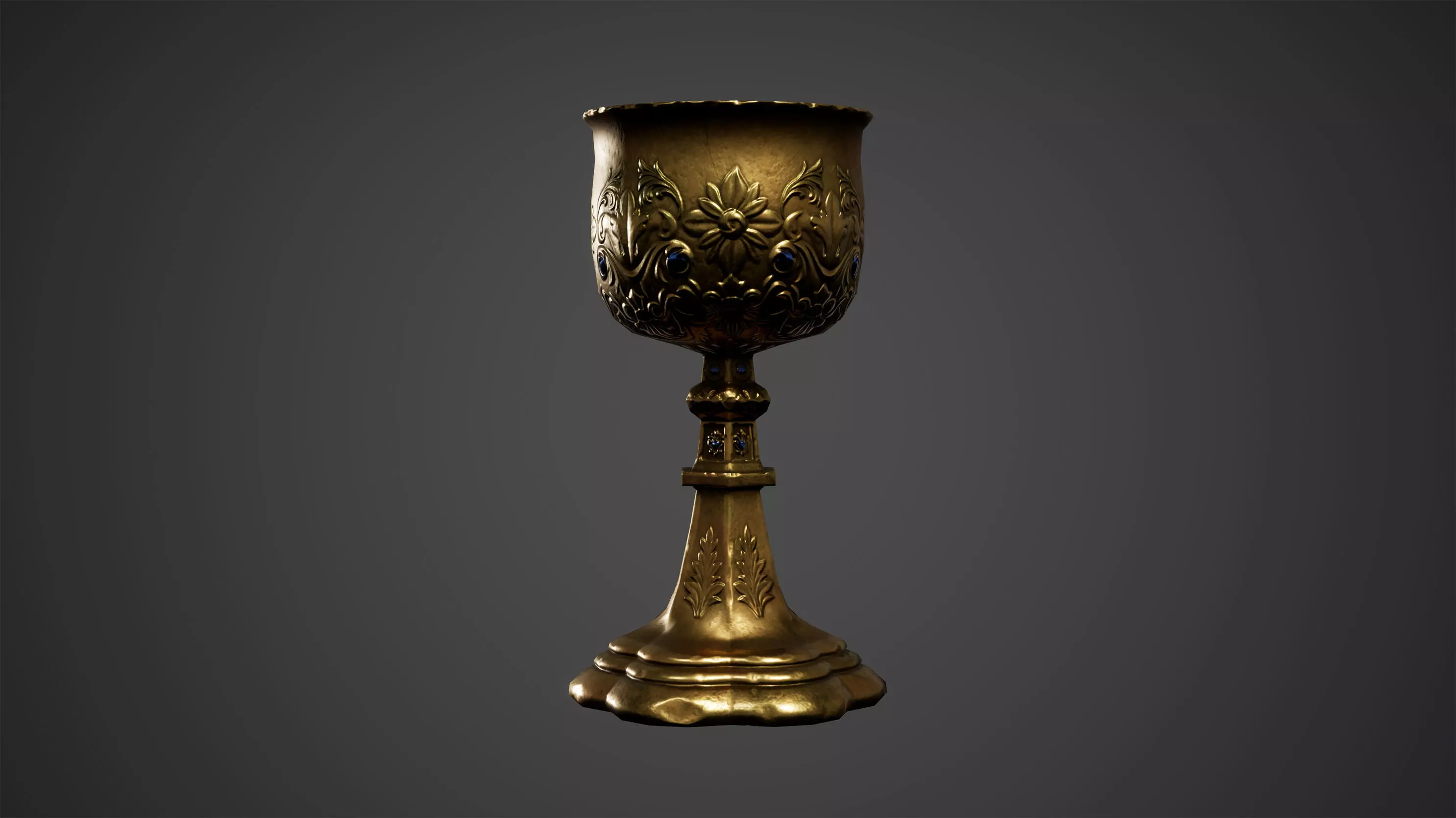 Medieval Chalice Cup Low Poly Game Ready Low-poly 3D model_0