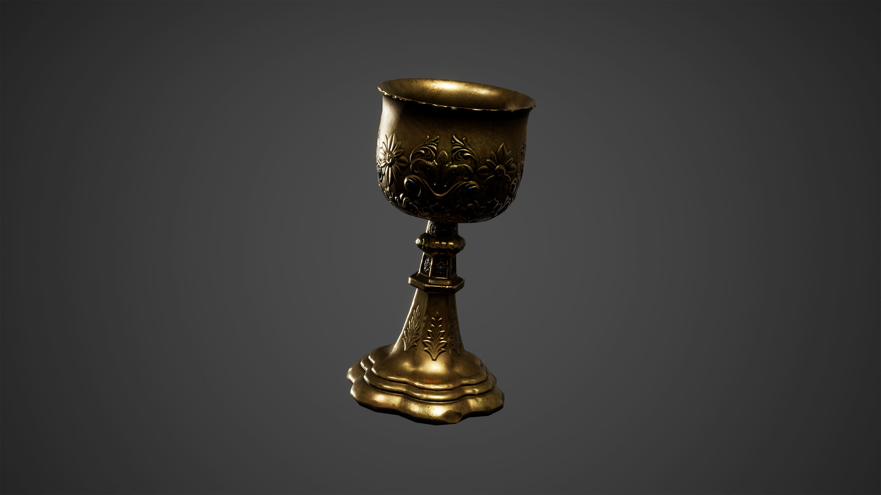 Medieval Chalice Cup Low Poly Game Ready Low-poly 3D model_2