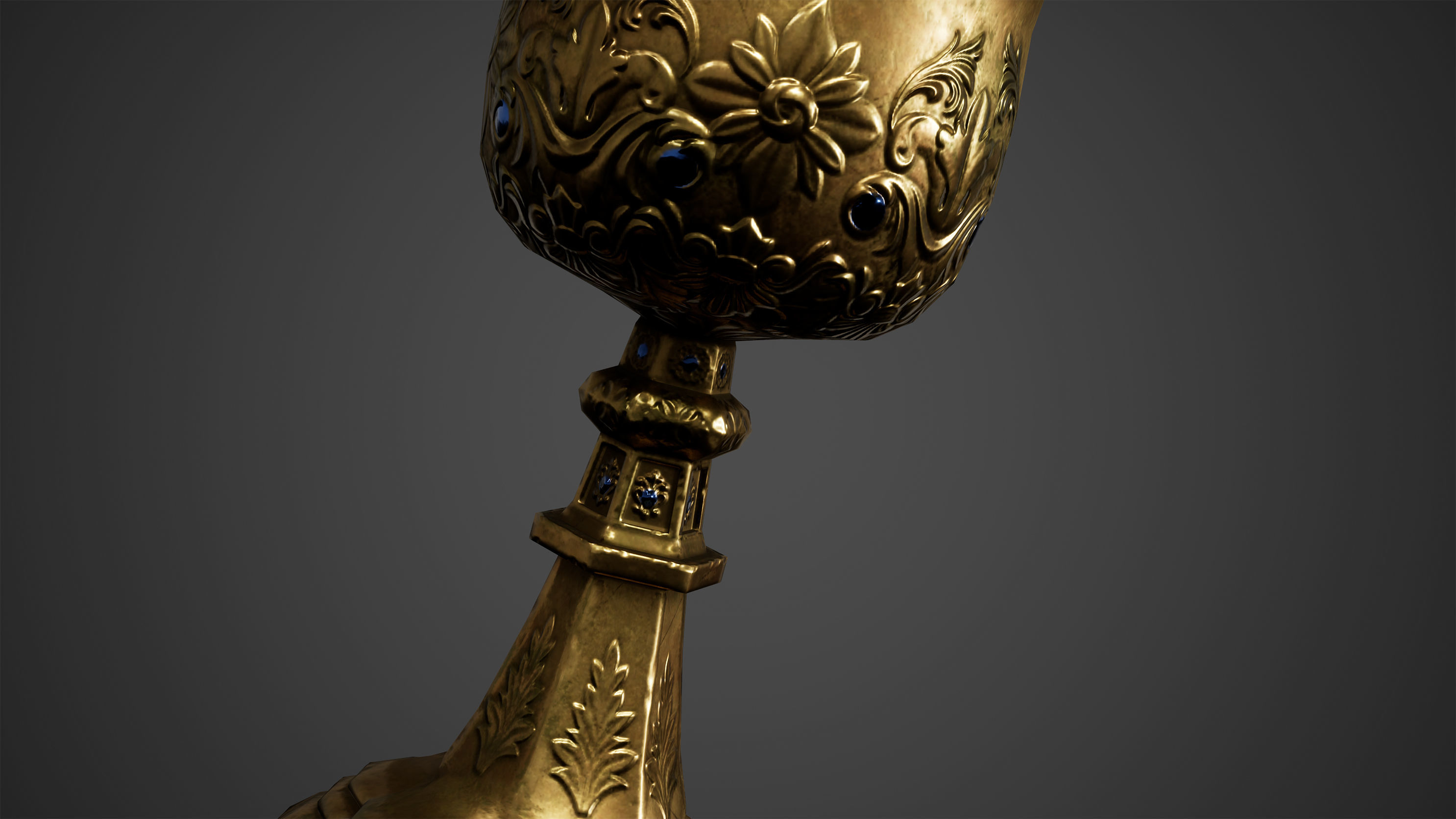 Medieval Chalice Cup Low Poly Game Ready Low-poly 3D model_1