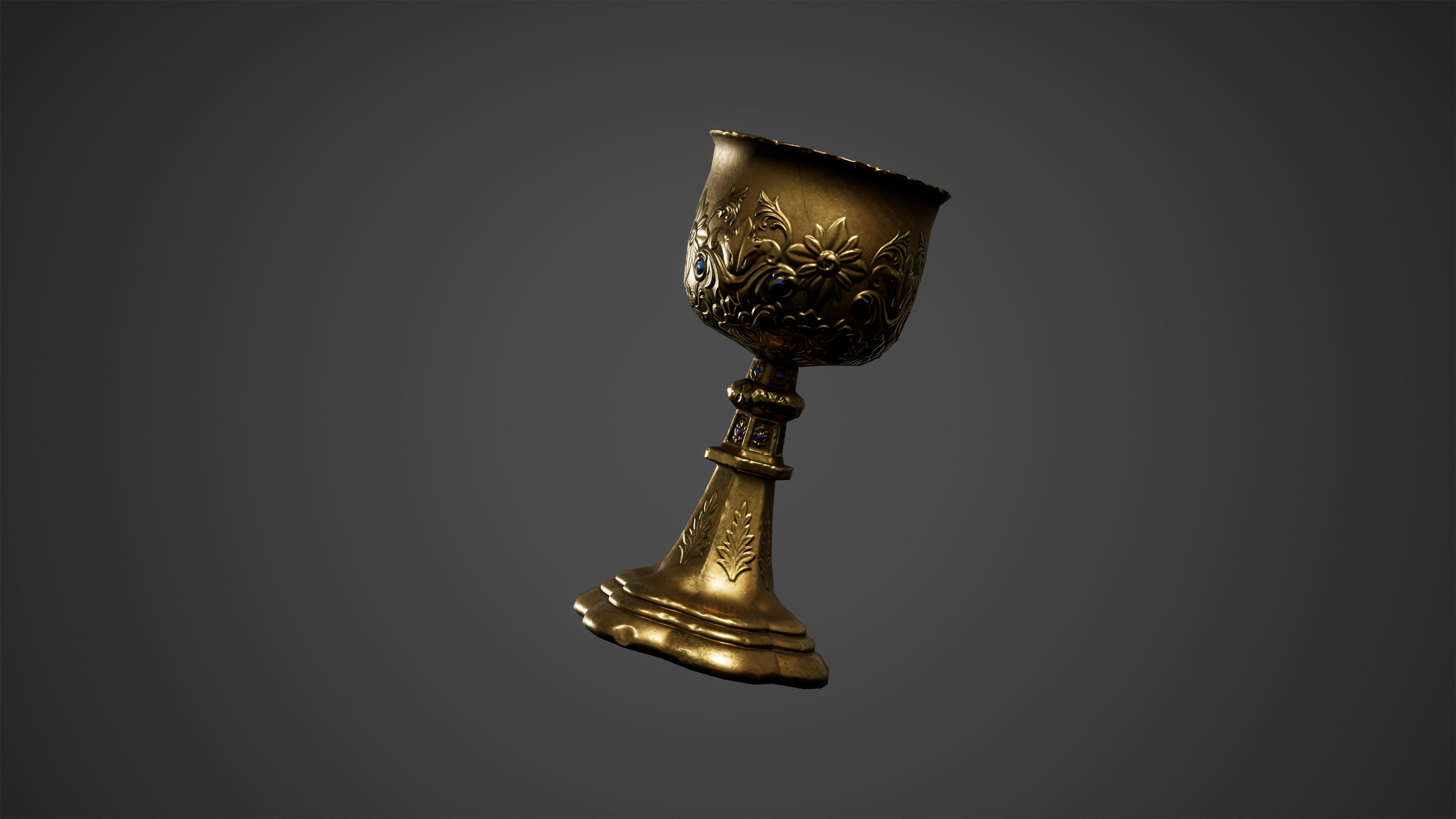 Medieval Chalice Cup Low Poly Game Ready Low-poly 3D model_3