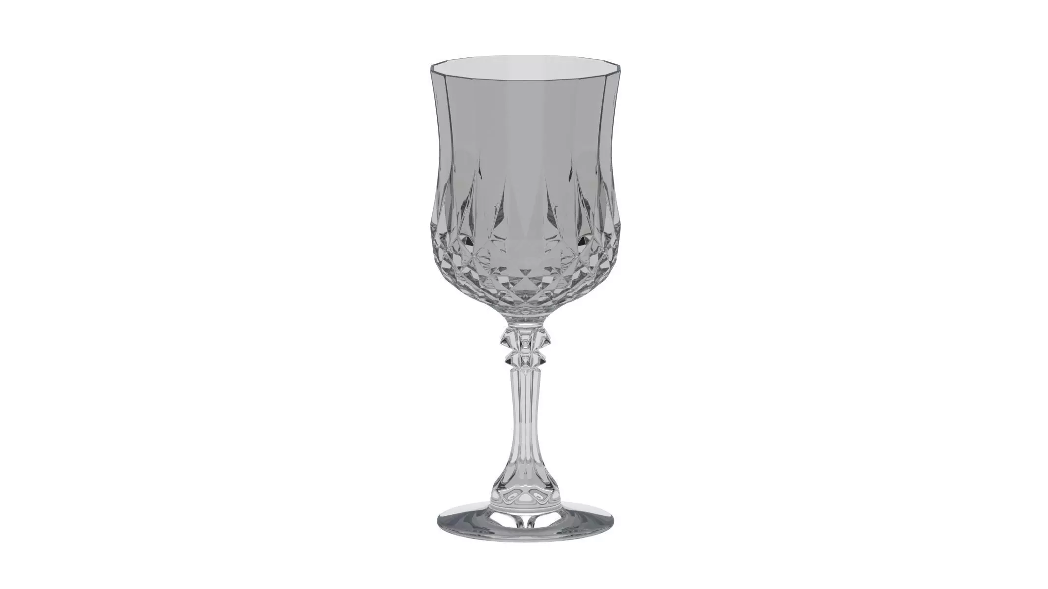 Bar Craft Acrylic Ornate Elegance Wine Glass 3D model_0