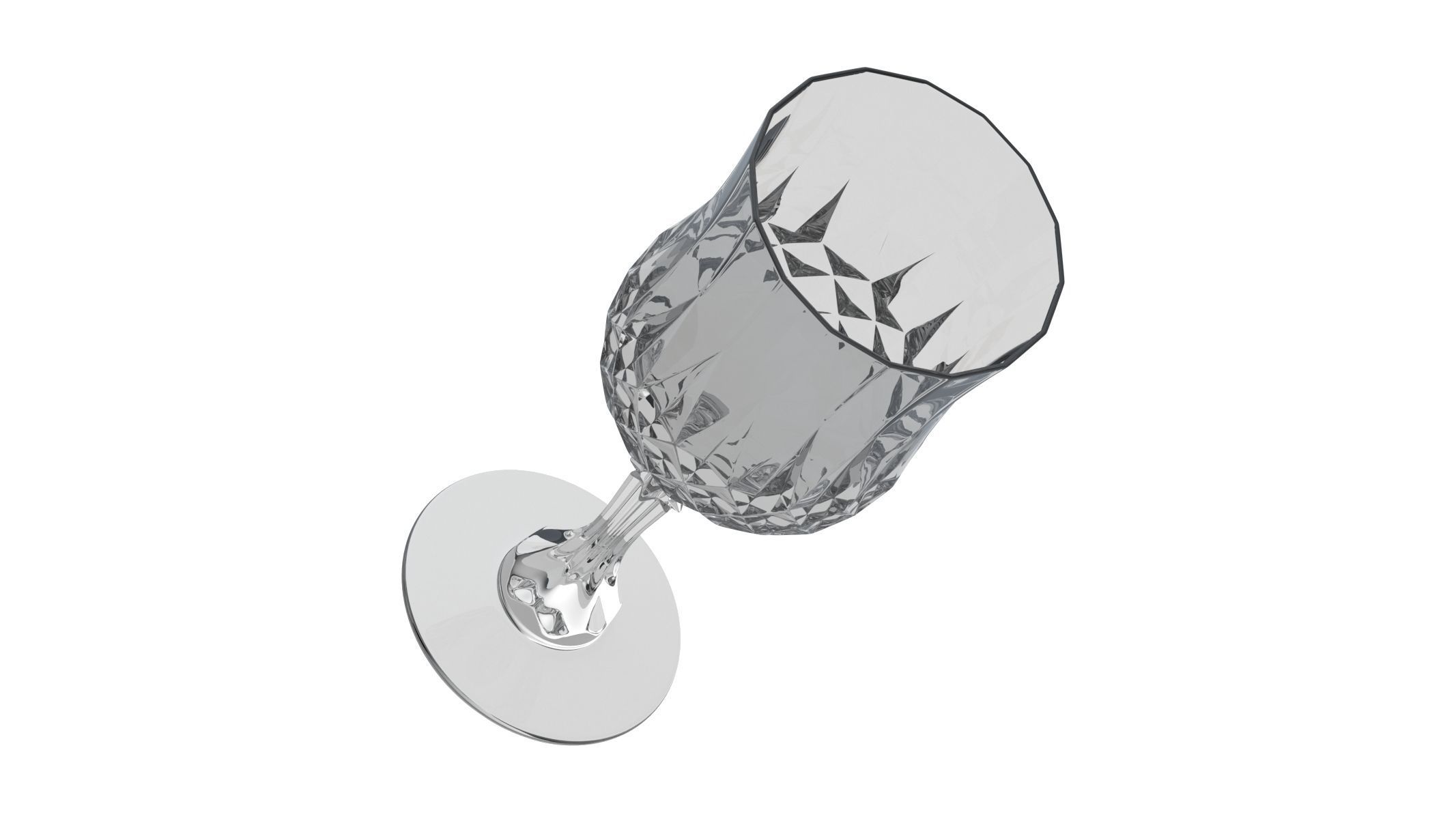Bar Craft Acrylic Ornate Elegance Wine Glass 3D model_2