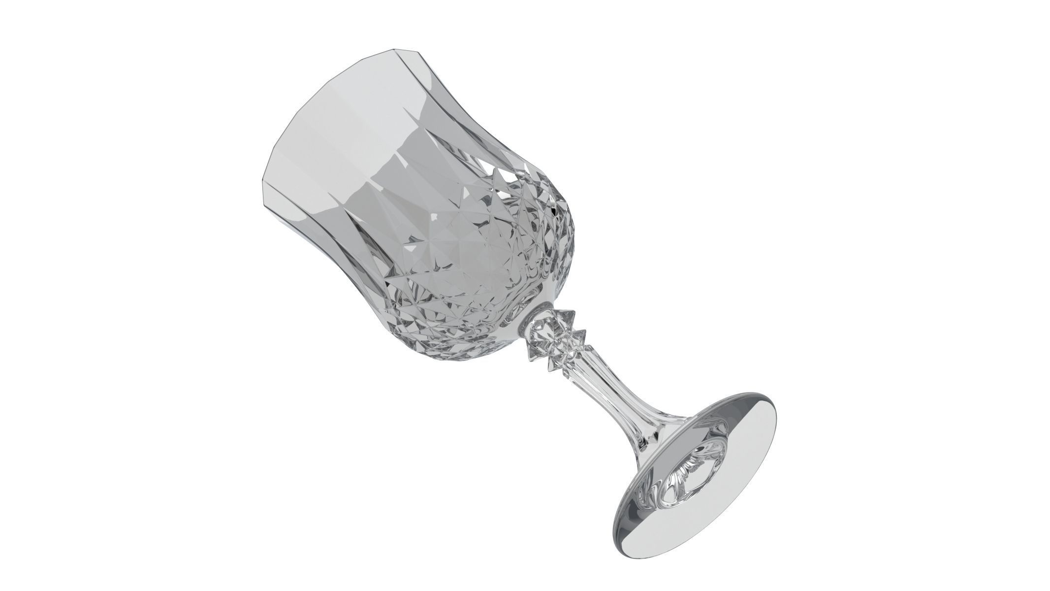 Bar Craft Acrylic Ornate Elegance Wine Glass 3D model_1