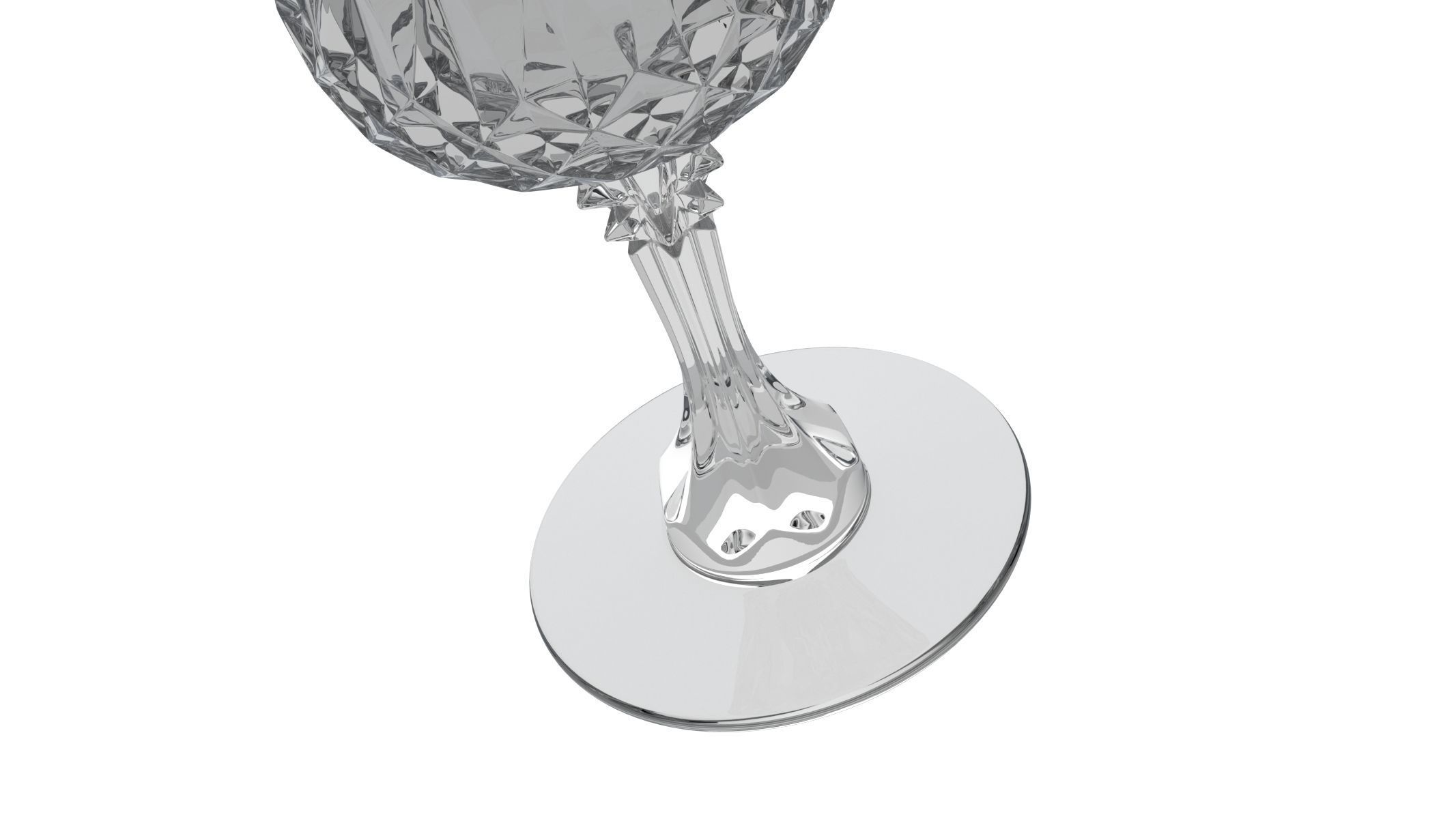 Bar Craft Acrylic Ornate Elegance Wine Glass 3D model_4