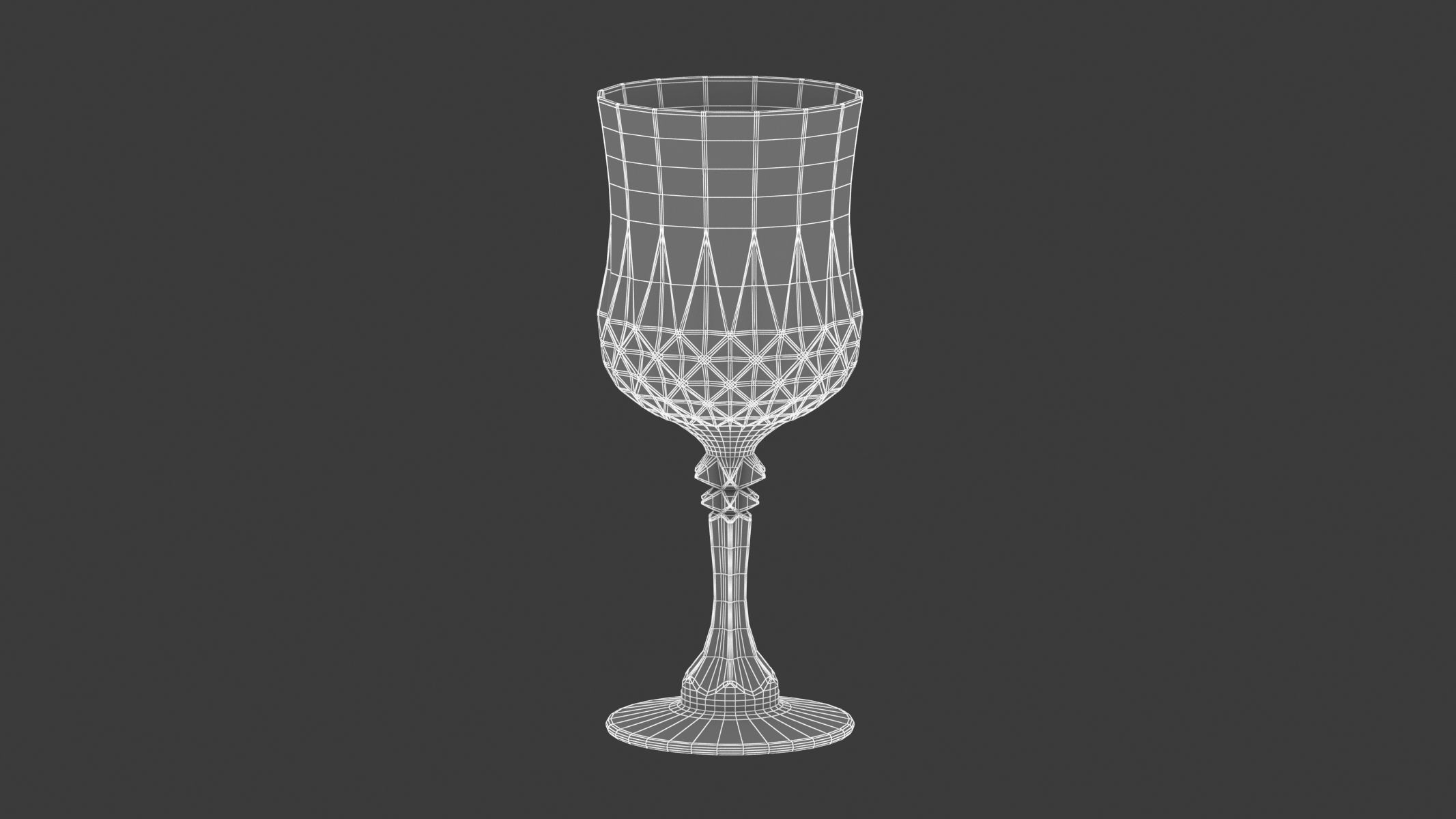 Bar Craft Acrylic Ornate Elegance Wine Glass 3D model_5