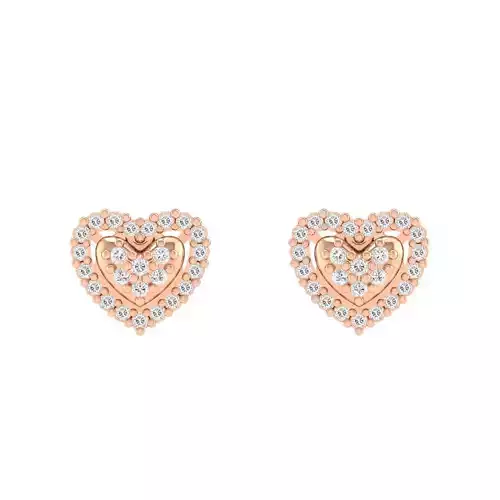 Women Heart Earrings 3dm stl render detail 3D print model