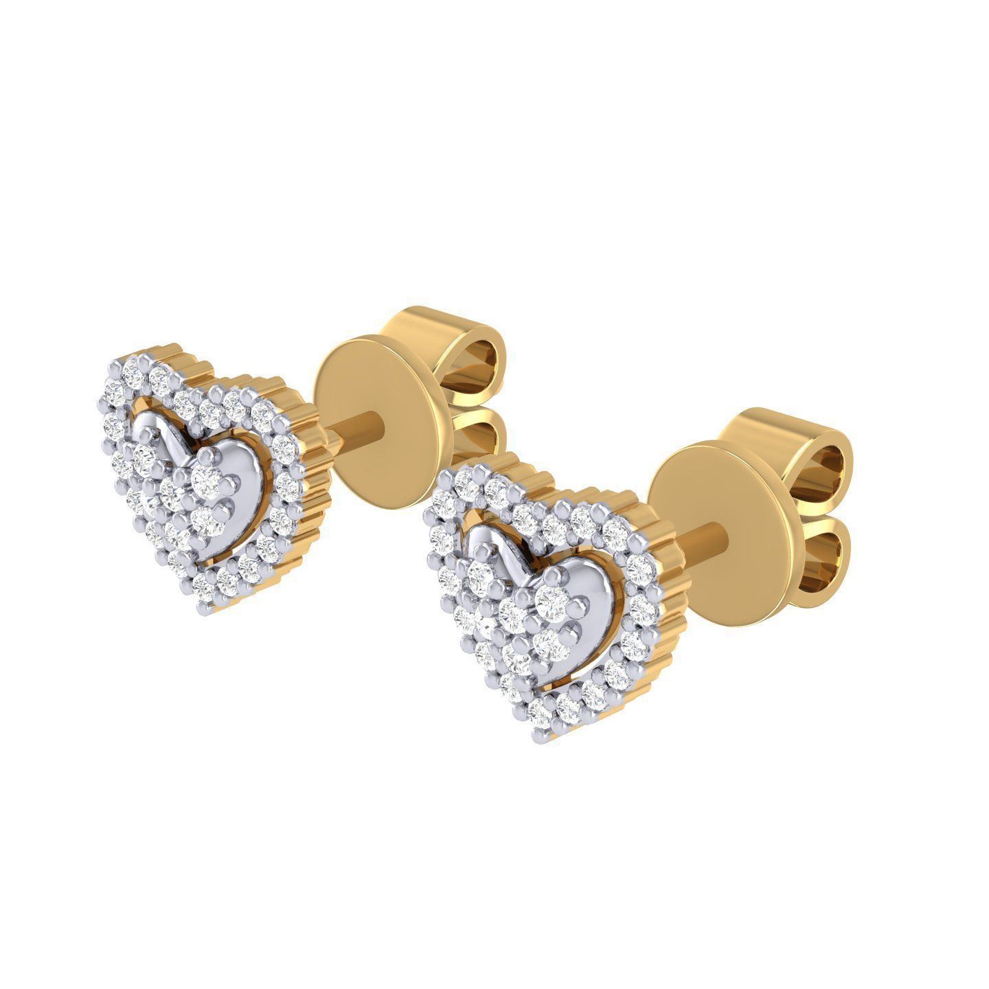 Women Heart Earrings 3dm stl render detail 3D print model_8