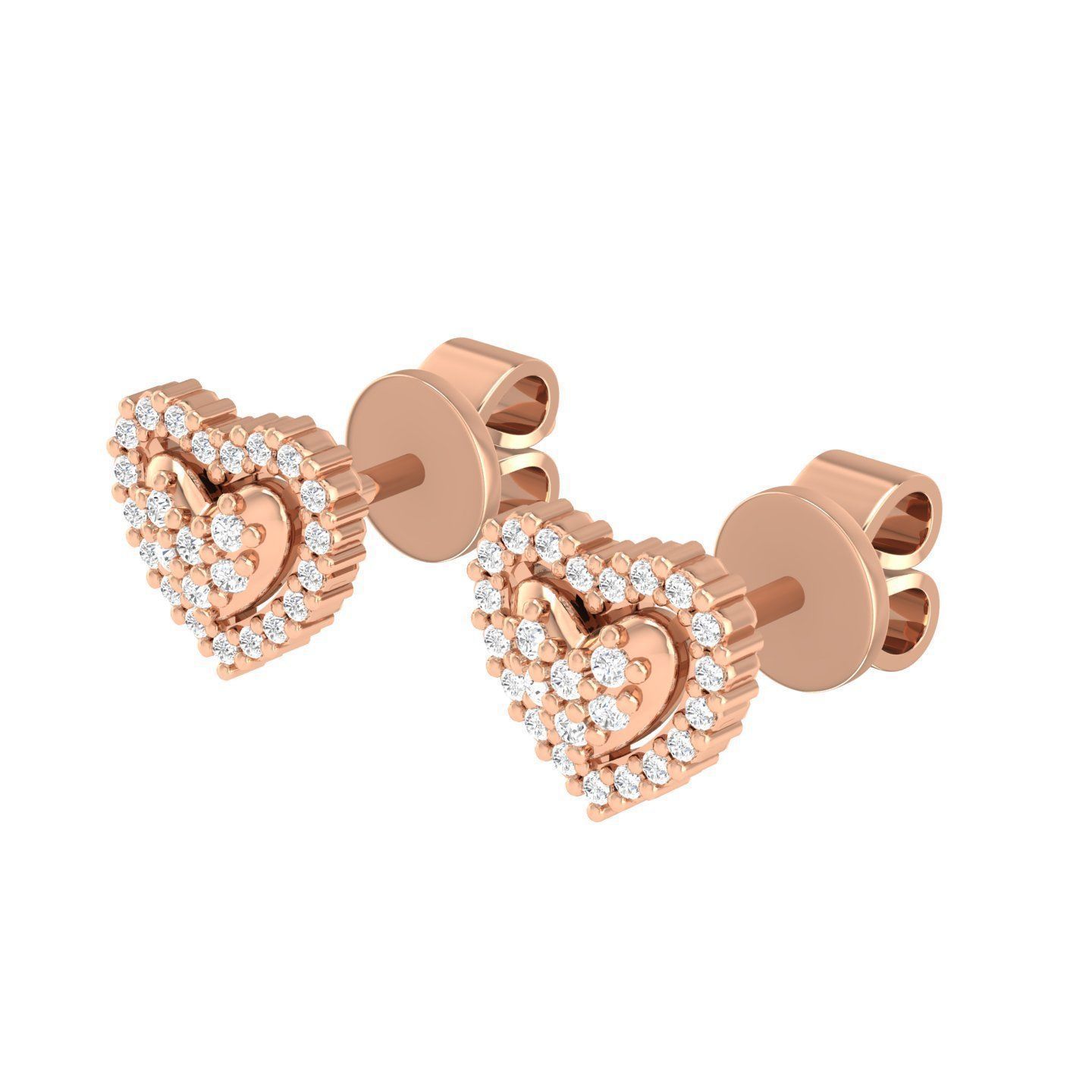 Women Heart Earrings 3dm stl render detail 3D print model_2